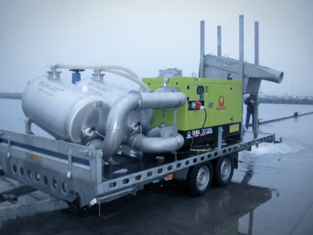 Vacuum systems (trailer mounted) for unloading vessels.